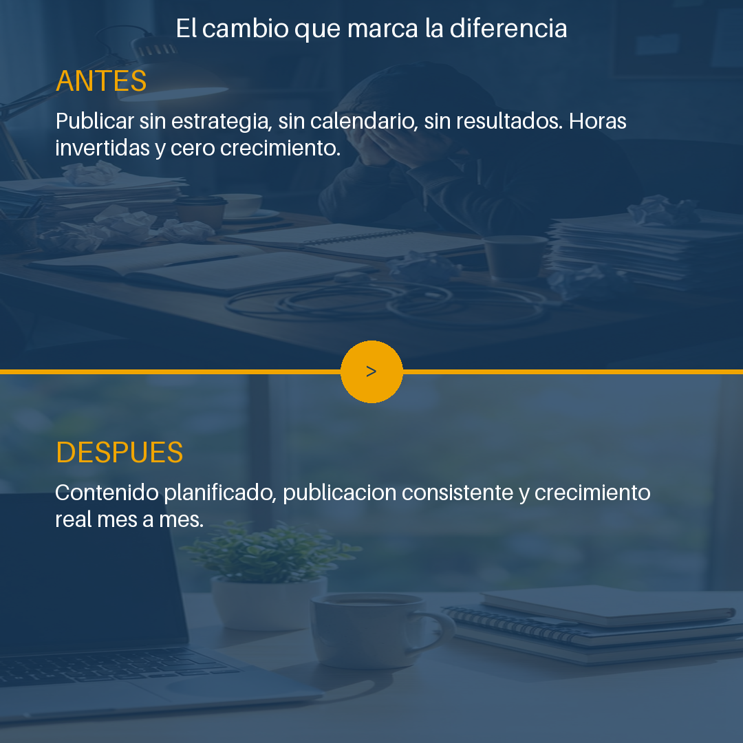 Antes / Después — ejemplo de diseño para redes sociales generado con IA