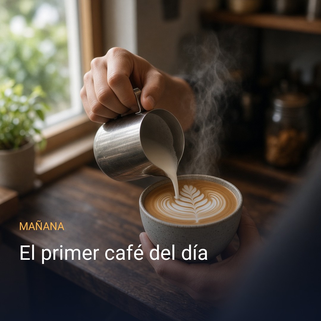 El primer café del día, Cafetería
