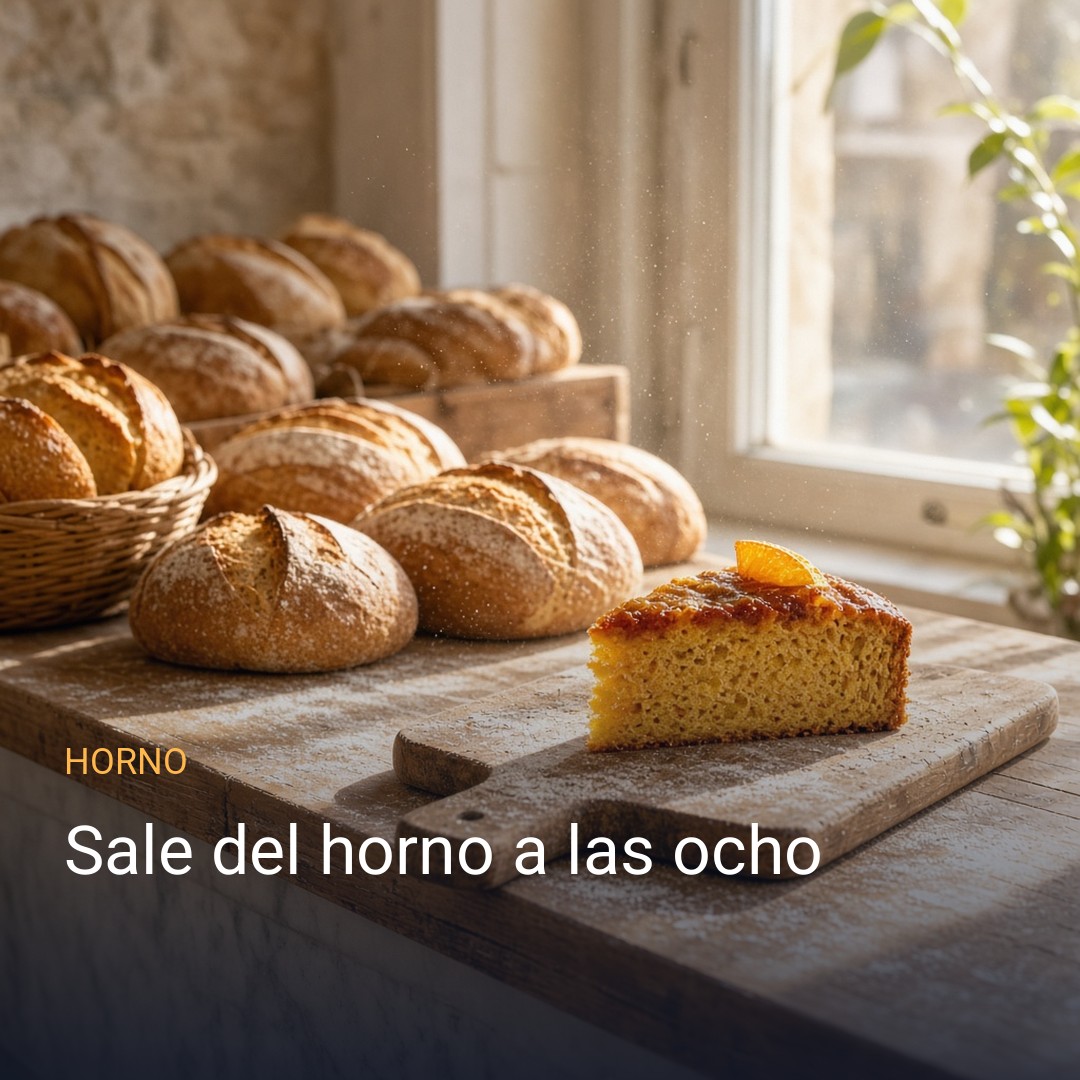 Sale del horno a las ocho, ejemplo para horno