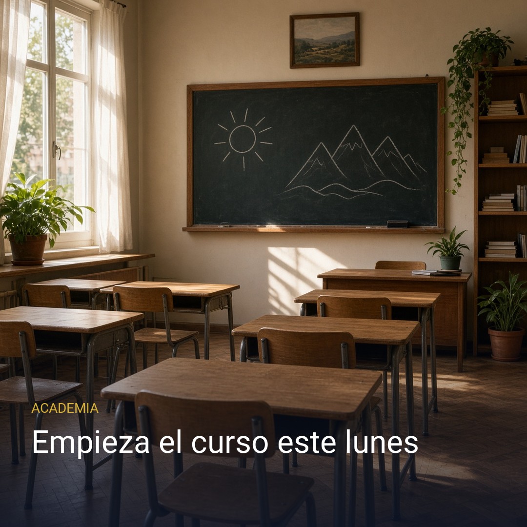Empieza el curso este lunes, ejemplo para academia