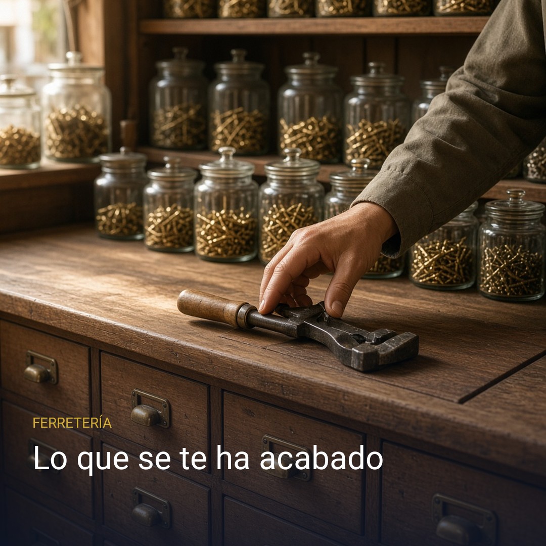 Lo que se te ha acabado, ejemplo para ferretería